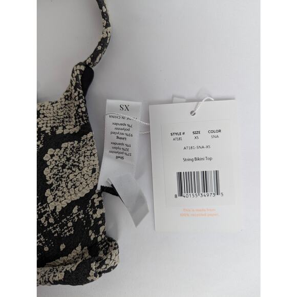 Andie Swim Snake Print String Bikini Top - Picture 3 of 8